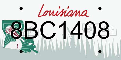 8BC1408 Louisiana License Plate