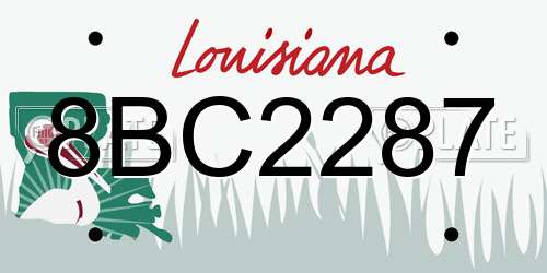 8BC2287 Louisiana License Plate