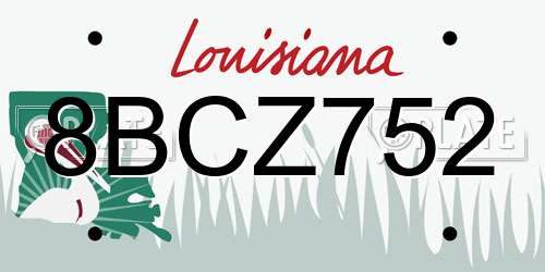 8BCZ752 Louisiana License Plate