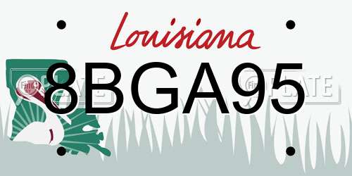 8BGA95 Louisiana License Plate