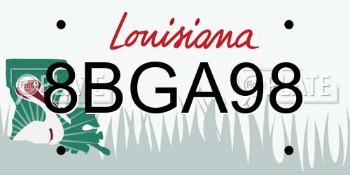 8BGA98 Louisiana License Plate