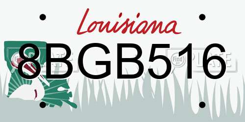 8BGB516 Louisiana License Plate