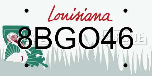 8BGO46 Louisiana License Plate