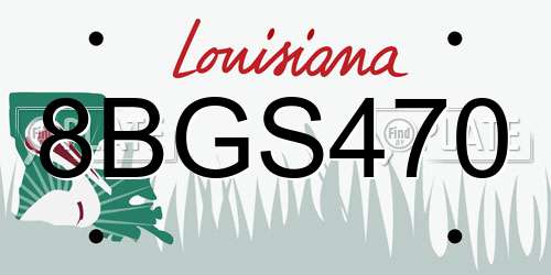 8BGS470 Louisiana License Plate