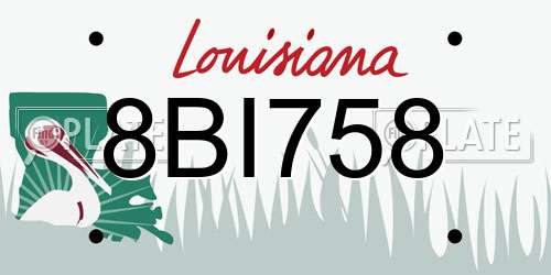 8BI758 Louisiana License Plate