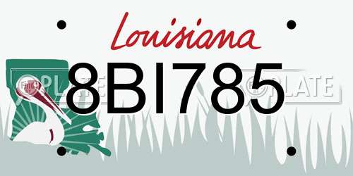 8BI785 Louisiana License Plate