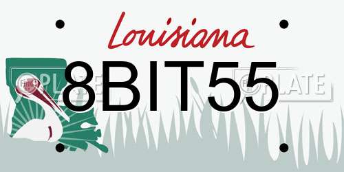 8BIT55 Louisiana License Plate