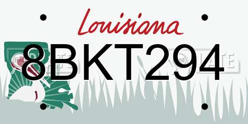 8BKT294 Louisiana License Plate