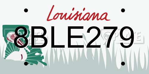 8BLE279 Louisiana License Plate