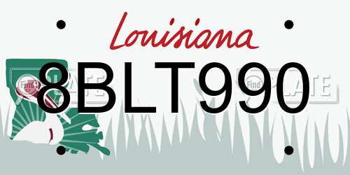 8BLT990 Louisiana License Plate