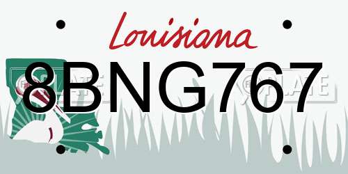 8BNG767 Louisiana License Plate