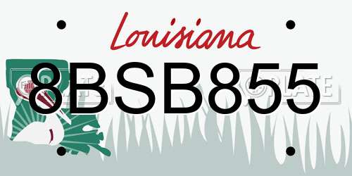 8BSB855 Louisiana License Plate