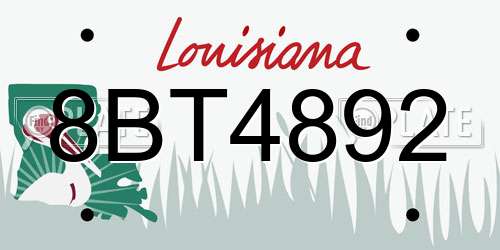 8BT4892 Louisiana License Plate