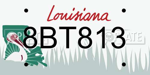 8BT813 Louisiana License Plate