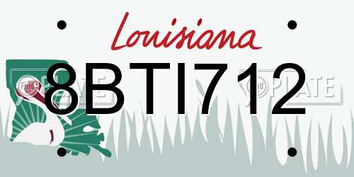 8BTI712 Louisiana License Plate