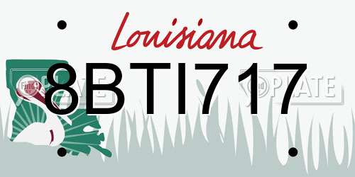 8BTI717 Louisiana License Plate