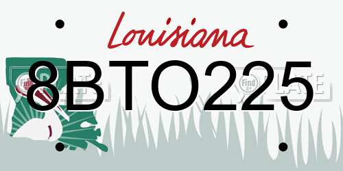 8BTO225 Louisiana License Plate