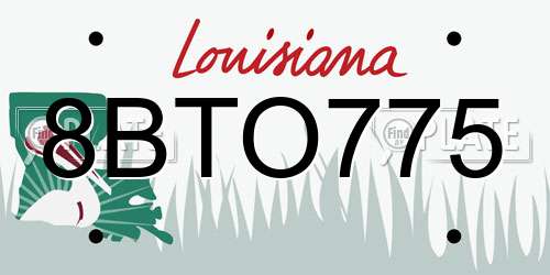 8BTO775 Louisiana License Plate