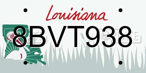 8BVT938 Louisiana License Plate