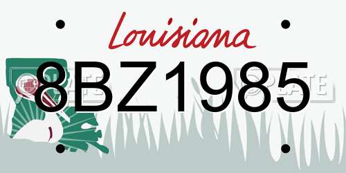 8BZ1985 Louisiana License Plate