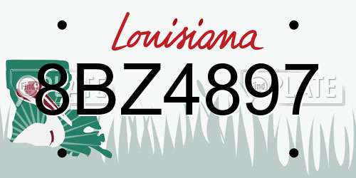 8BZ4897 Louisiana License Plate