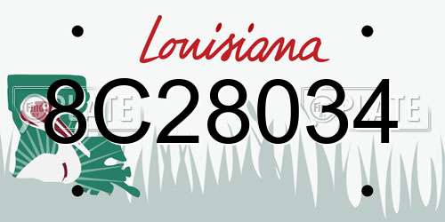 8C28034 Louisiana License Plate
