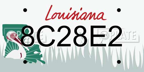 8C28E2 Louisiana License Plate