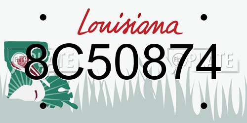 8C50874 Louisiana License Plate