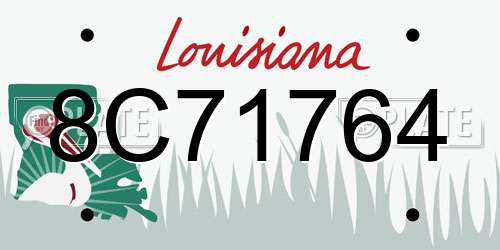 8C71764 Louisiana License Plate