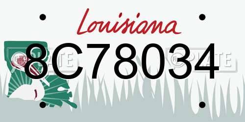 8C78034 Louisiana License Plate