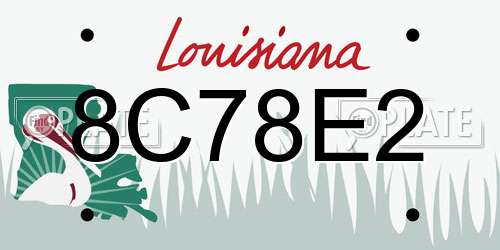 8C78E2 Louisiana License Plate
