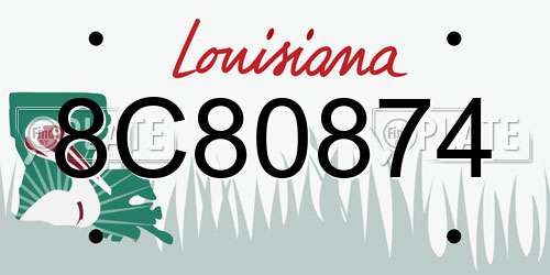 8C80874 Louisiana License Plate