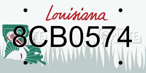 8CB0574 Louisiana License Plate
