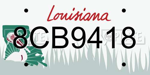 8CB9418 Louisiana License Plate