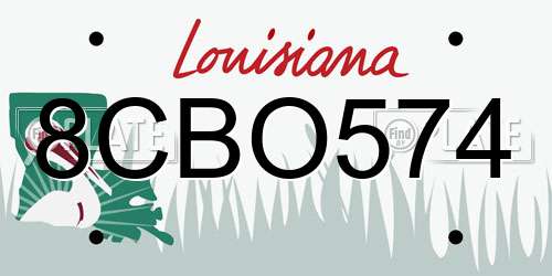 8CBO574 Louisiana License Plate
