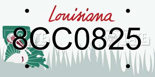 8CC0825 Louisiana License Plate