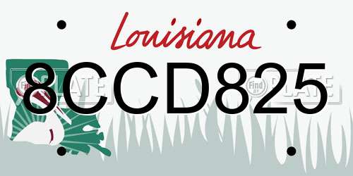 8CCD825 Louisiana License Plate