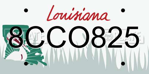 8CCO825 Louisiana License Plate