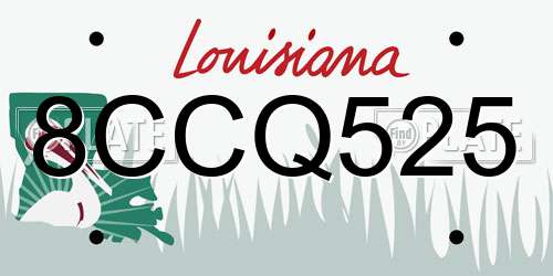 8CCQ525 Louisiana License Plate