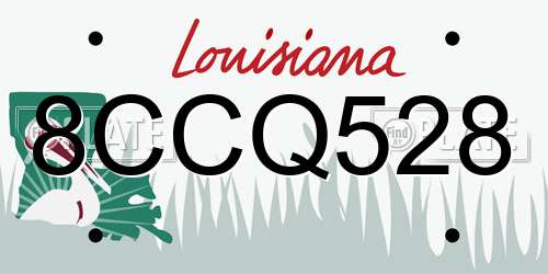 8CCQ528 Louisiana License Plate