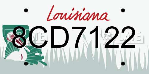 8CD7122 Louisiana License Plate