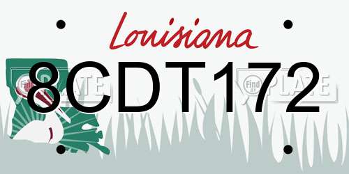 8CDT172 Louisiana License Plate