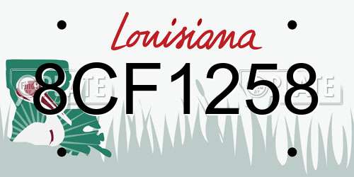 8CF1258 Louisiana License Plate
