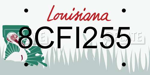 8CFI255 Louisiana License Plate