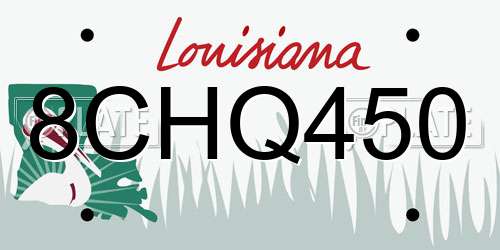 8CHQ450 Louisiana License Plate