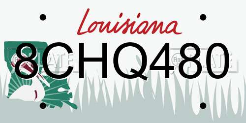 8CHQ480 Louisiana License Plate