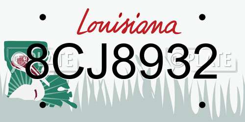 8CJ8932 Louisiana License Plate