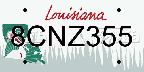 8CNZ355 Louisiana License Plate
