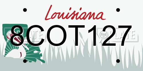 8COT127 Louisiana License Plate