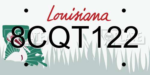 8CQT122 Louisiana License Plate